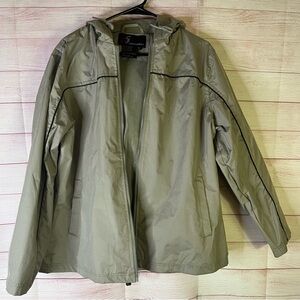 i-5 Apparel Tan‎ Full Zipper Hooded Drawstring Jacket Size XL